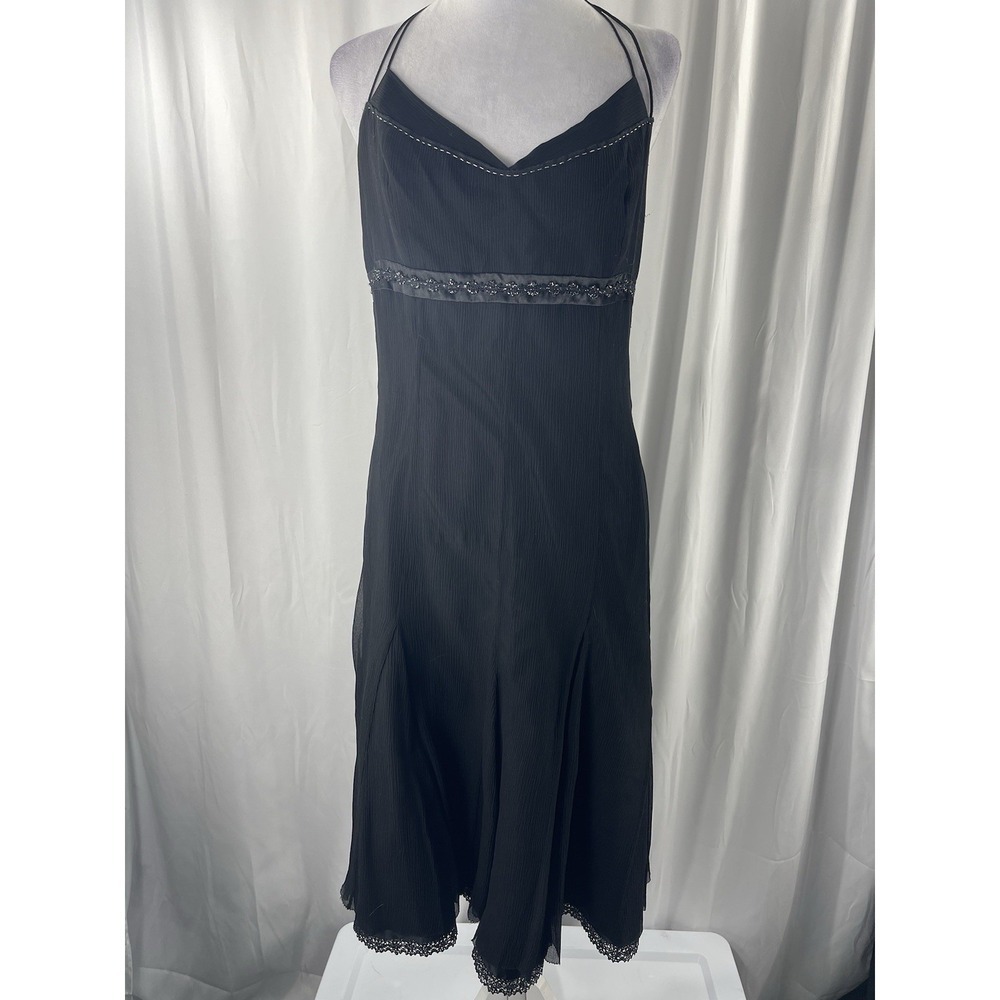 Vtg Antonio Melani Womens Silk Y2K Babydoll  Whimsigoth Midi Dress Size 10